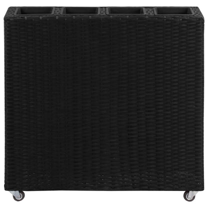 Utomhus Blomkruka Konstrotting med 4 krukor upphöjd 80x22x79 cm svart