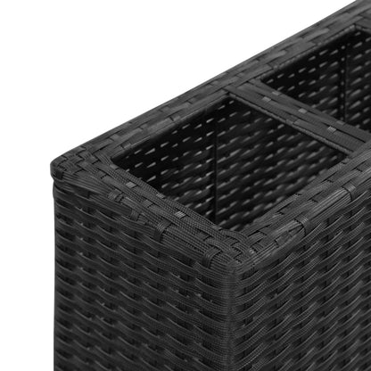 Utomhus Blomkruka Konstrotting med 4 krukor upphöjd 80x22x79 cm svart