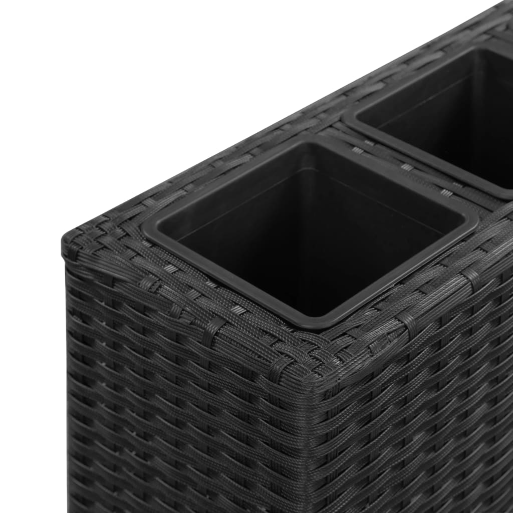Utomhus Blomkruka Konstrotting med 4 krukor upphöjd 80x22x79 cm svart