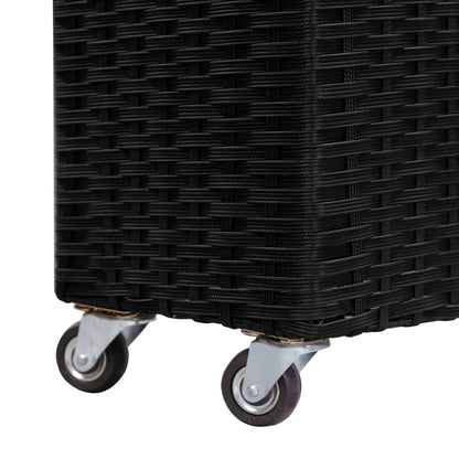 Utomhus Blomkruka Konstrotting med 4 krukor upphöjd 80x22x79 cm svart