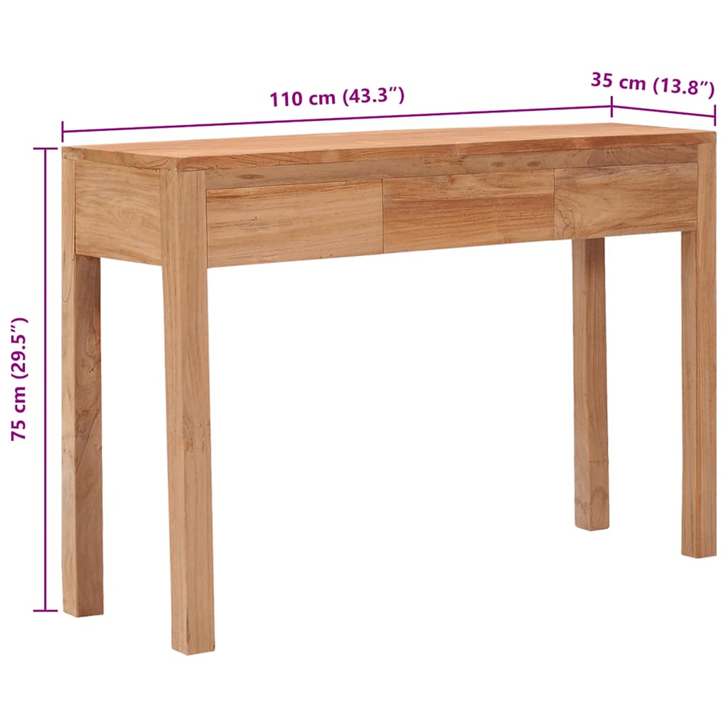 Avlastningsbord Konsollbord Trä 110x35x75 cm massiv teak