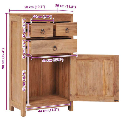 Skänk Trä 50x30x90 cm massiv teak