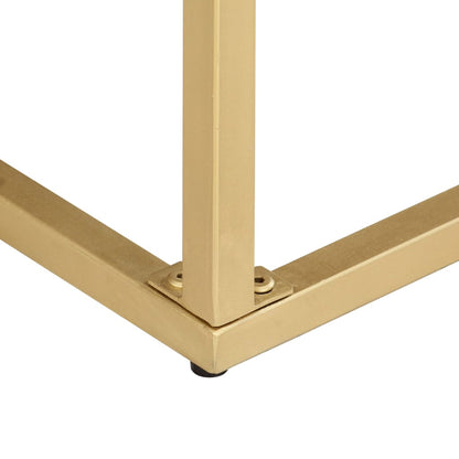 Avlastningsbord Konsollbord Trä guld 90x30x75 cm massivt mangoträ