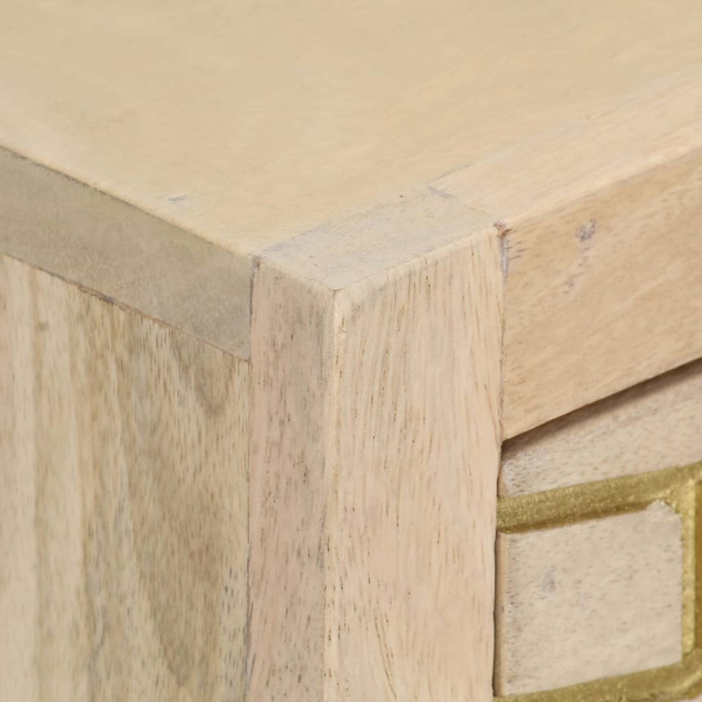 Avlastningsbord Konsollbord Trä guld 90x30x75 cm massivt mangoträ