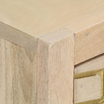 Avlastningsbord Konsollbord Trä guld 90x30x75 cm massivt mangoträ