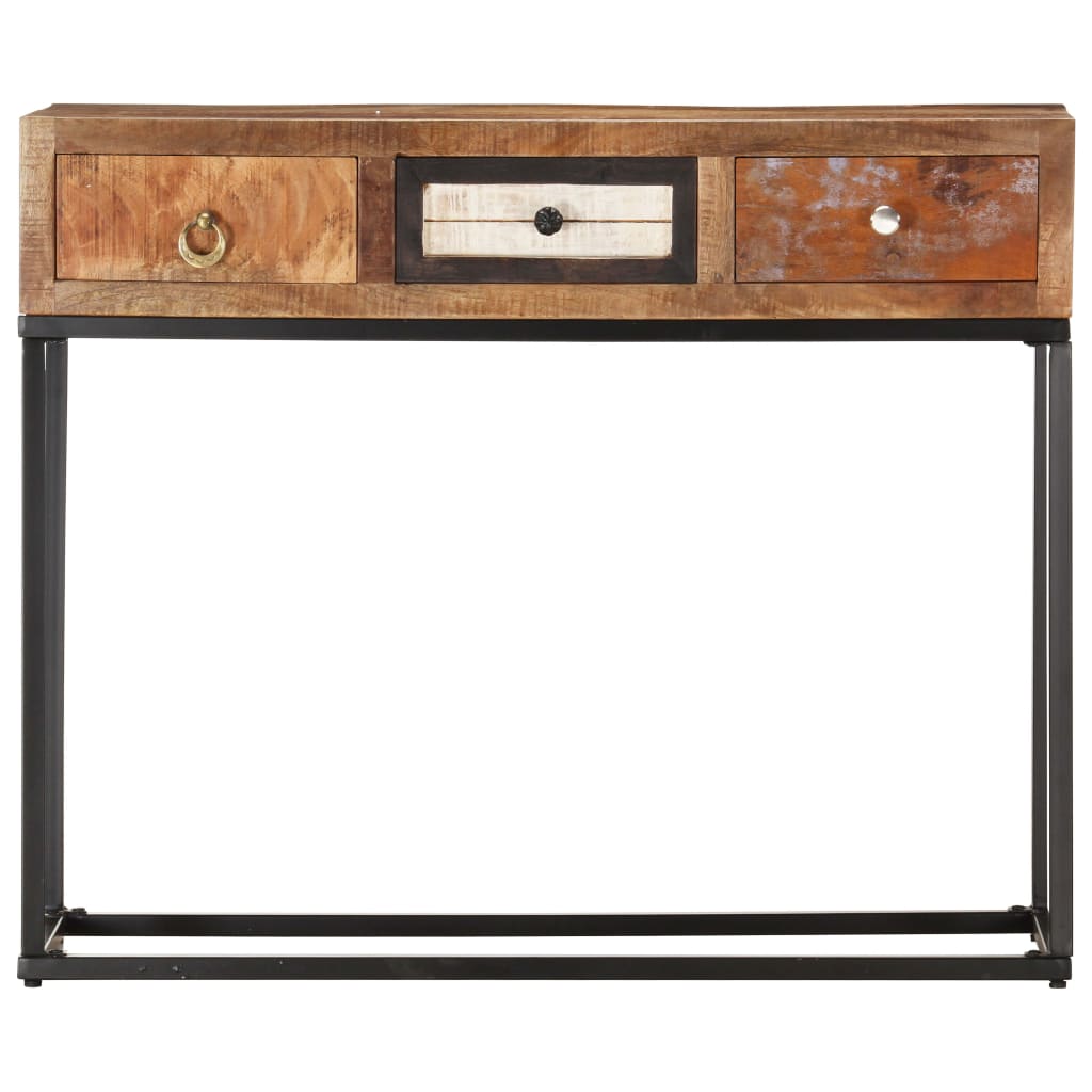 Avlastningsbord Konsollbord Trä guld 90x30x75 cm massivt återvunnet trä