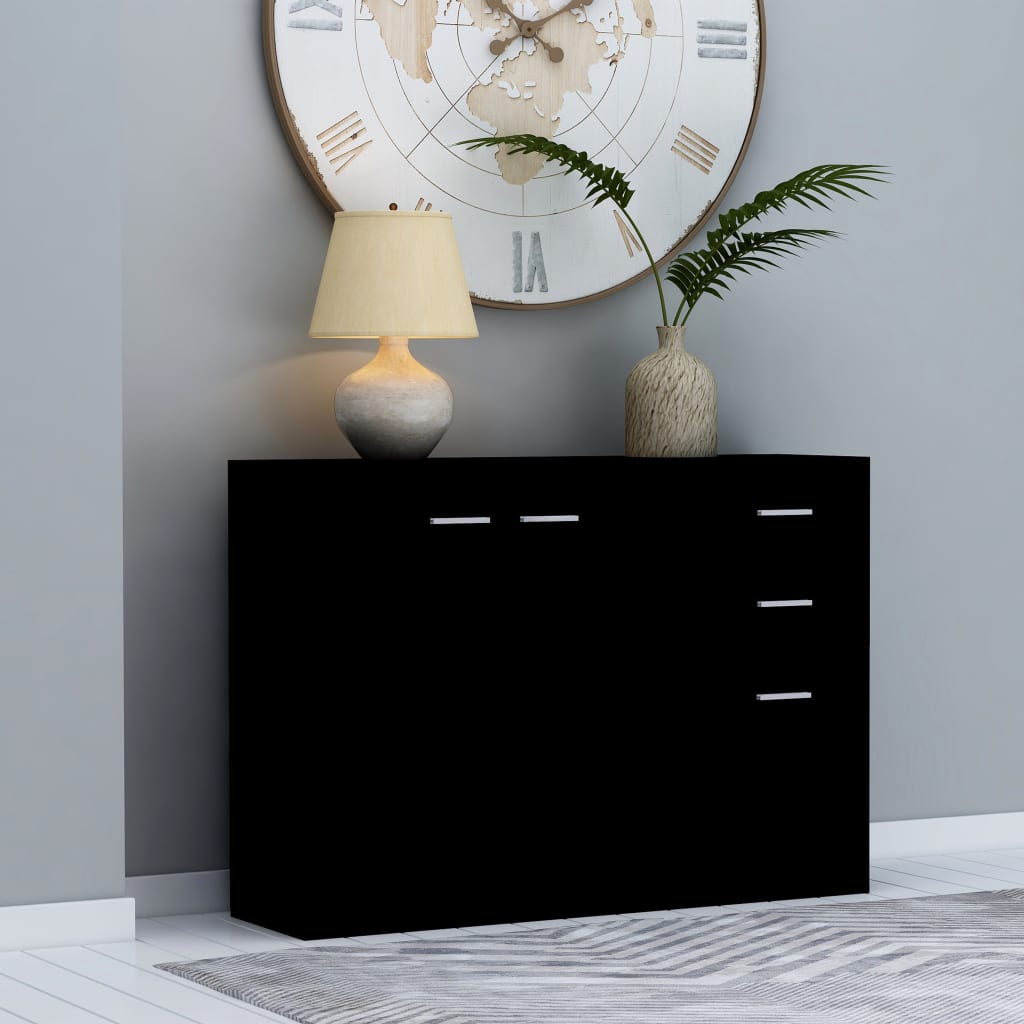 Skänk Svart 105x30x75 cm