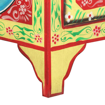 Sängbord Nattduksbord Trä Handmålat sängbord 40x30x50 cm massivt mangoträ