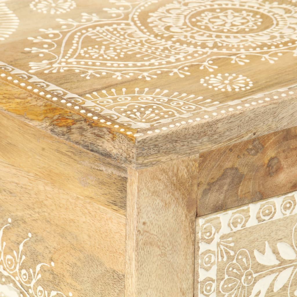 Sängbord Nattduksbord Trä Handmålat sängbord 40x30x60 cm massivt mangoträ