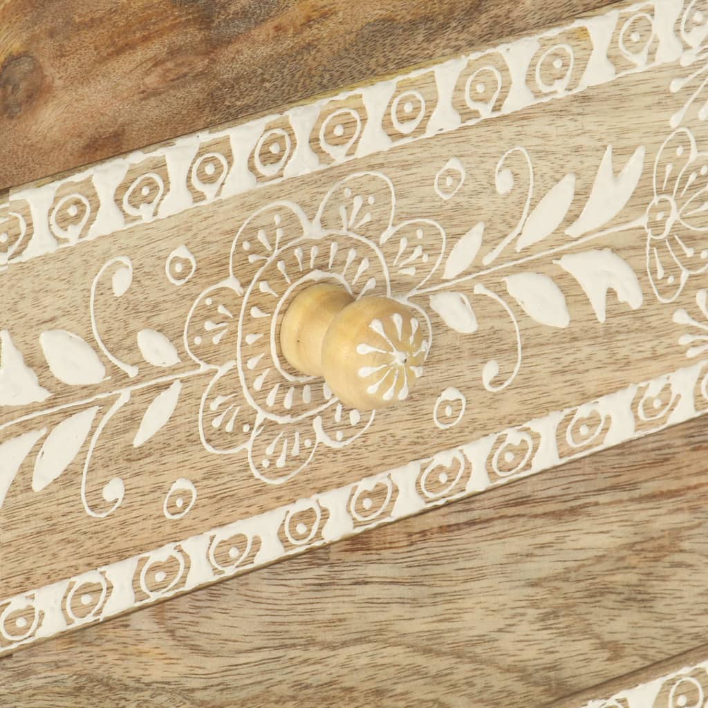 Sängbord Nattduksbord Trä Handmålat sängbord 40x30x60 cm massivt mangoträ