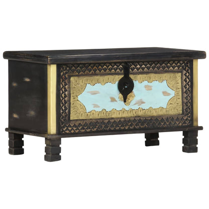 Förvaringskista Svart 80x40x45 cm massivt mangoträ