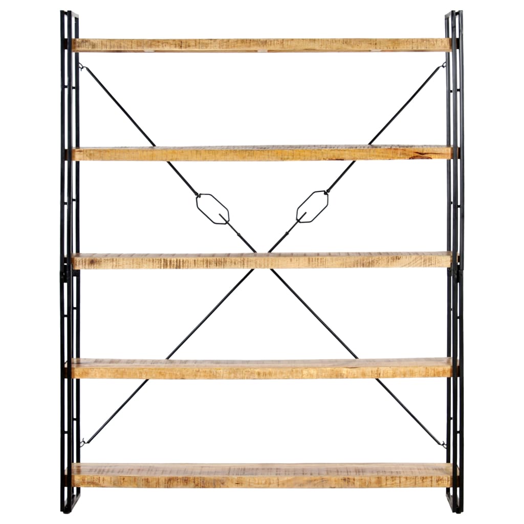 Bokhylla Trä med 5 hyllor 140x30x180 cm massivt mangoträ
