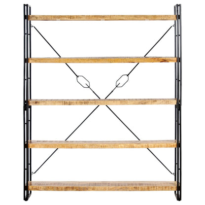 Bokhylla Trä med 5 hyllor 140x30x180 cm massivt mangoträ