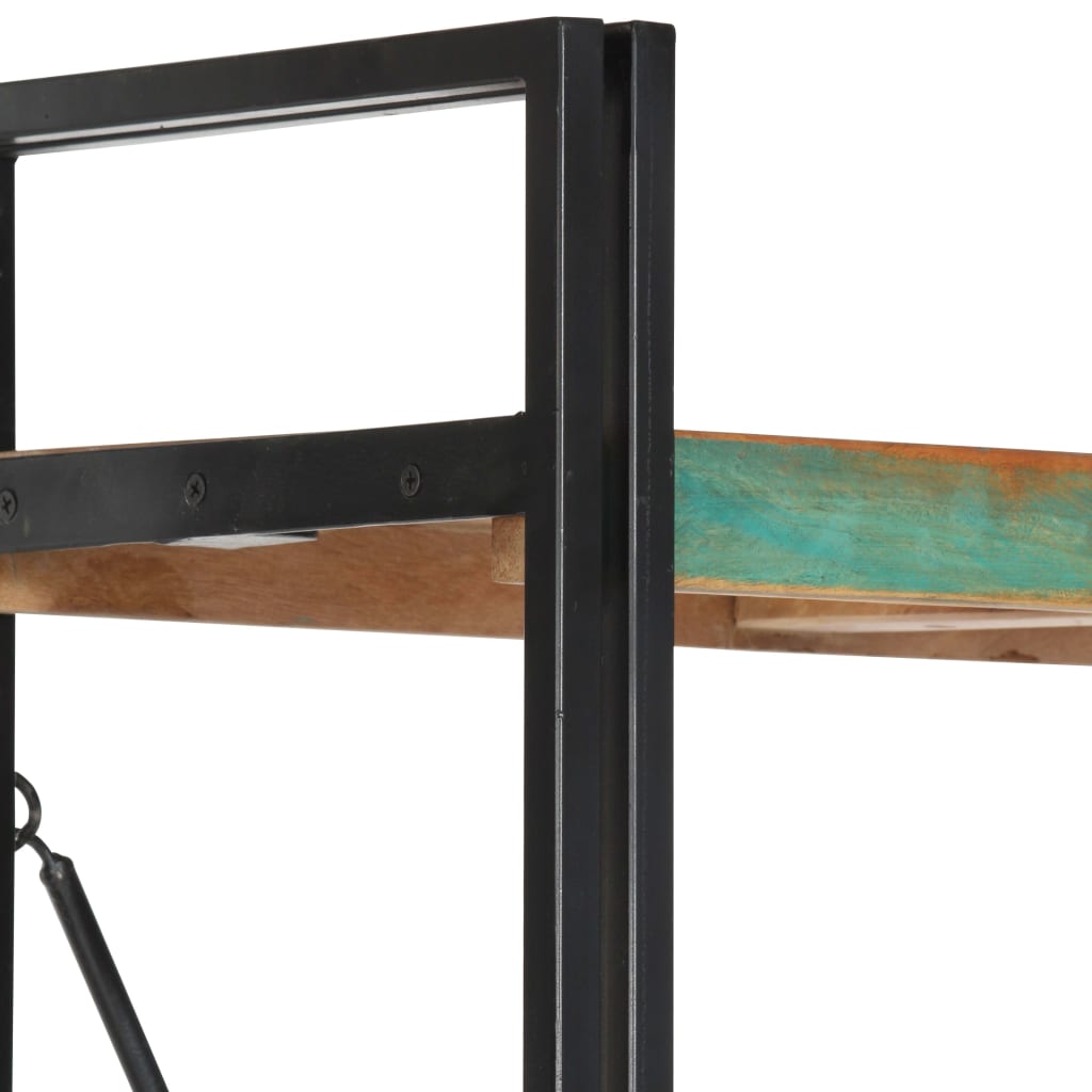 Bokhylla Trä med 5 hyllor 140x30x180 cm massivt återvunnet trä