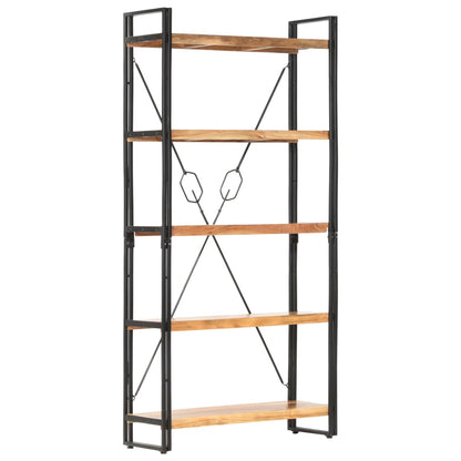 Bokhylla Trä med 5 hyllor 90x30x180 cm massivt akaciaträ