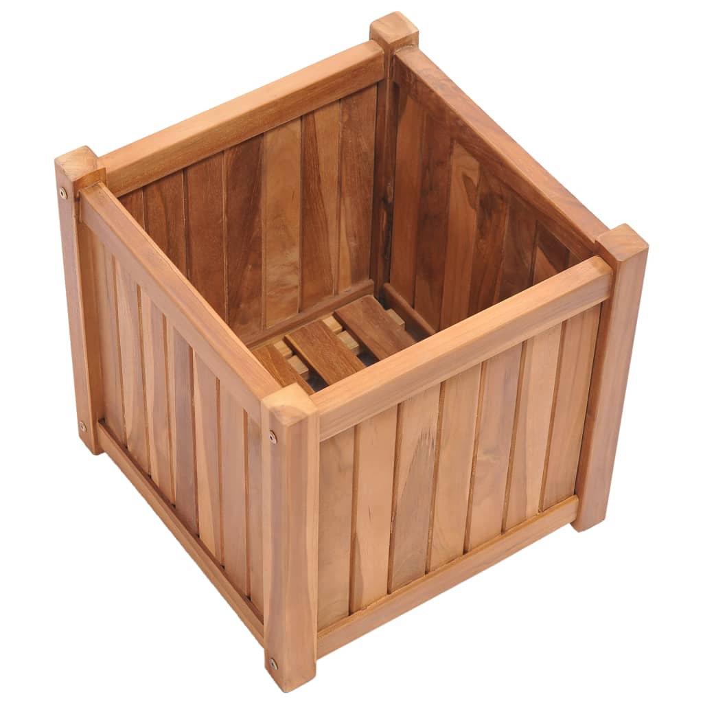 Utomhus Blomkruka Trä upphöjd 40x40x40 cm massivt teakträ