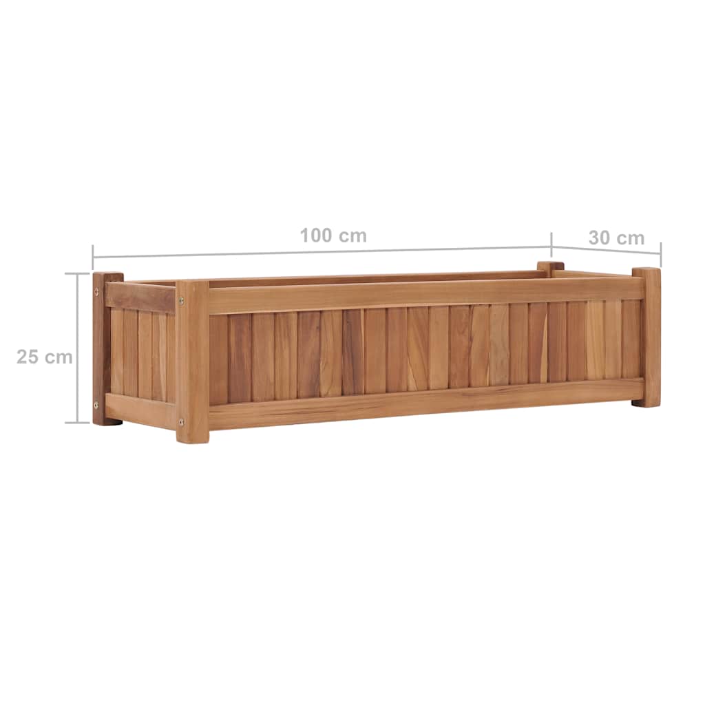 Utomhus Blomkruka Trä upphöjd 100x30x25 cm massivt teakträ