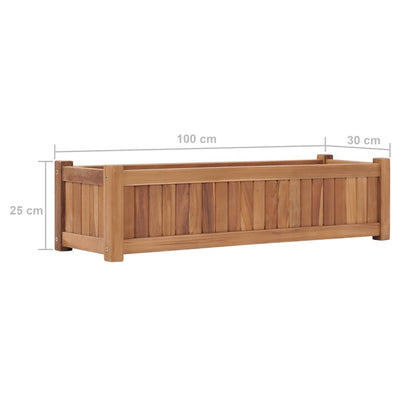 Utomhus Blomkruka Trä upphöjd 100x30x25 cm massivt teakträ