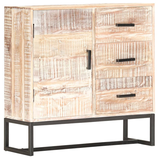 Skänk Vit 73x30x75 cm massivt akaciaträ