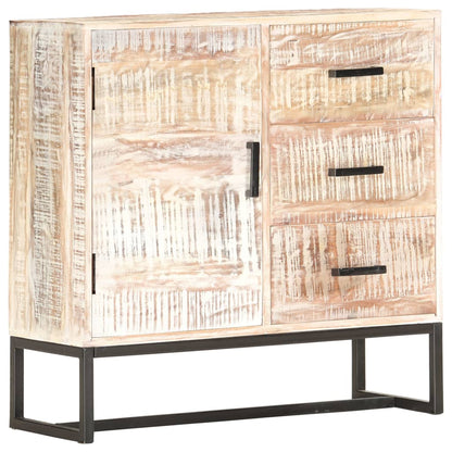 Skänk Vit 73x30x75 cm massivt akaciaträ