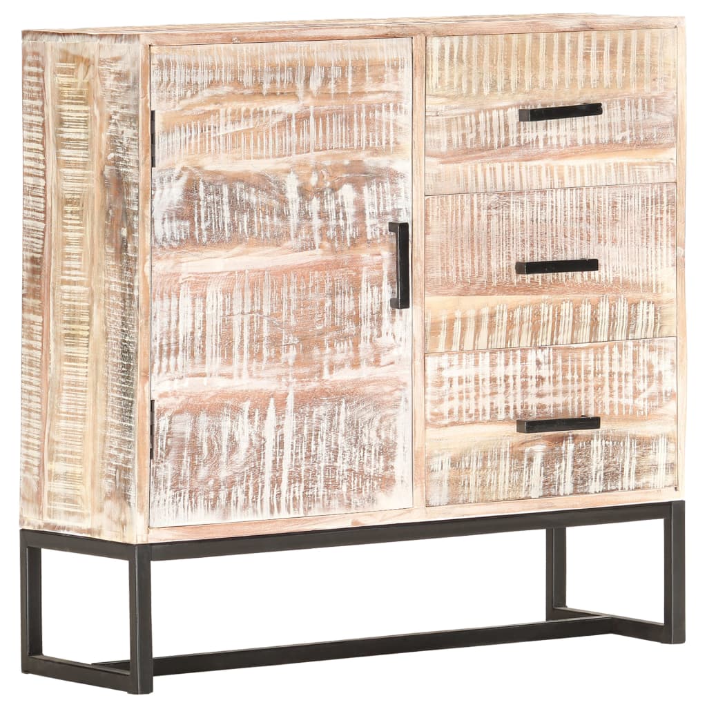 Skänk Vit 73x30x75 cm massivt akaciaträ