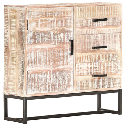 Skänk Vit 73x30x75 cm massivt akaciaträ