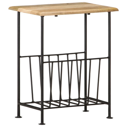 Tidskriftshållare 40x30x50 cm massivt mangoträ och stål