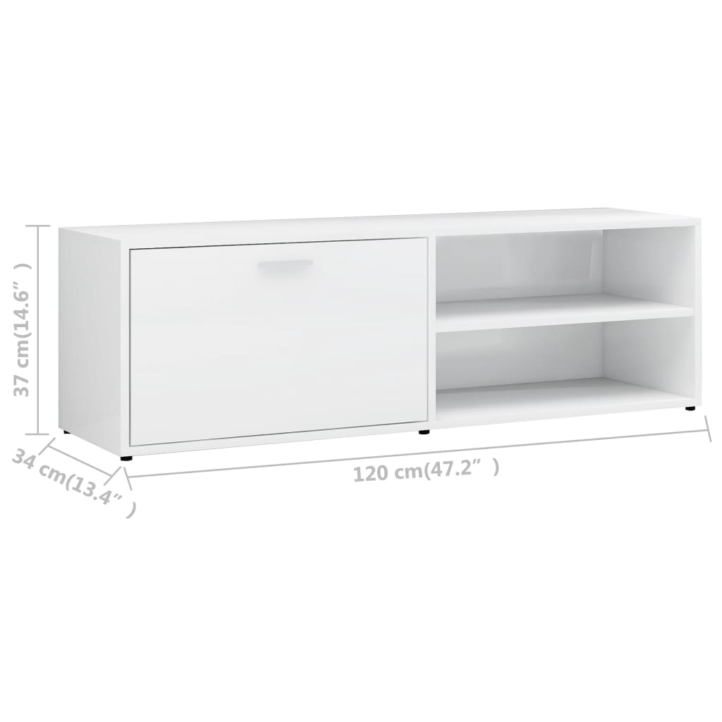 TV-Möbel Högglans Vit TV-Bänk 120x34x37 cm
