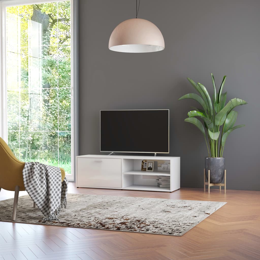TV-Möbel Högglans Vit TV-Bänk 120x34x37 cm