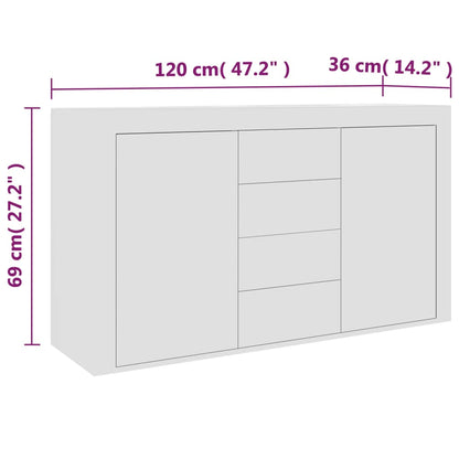 Skänk Vit 120x36x69 cm