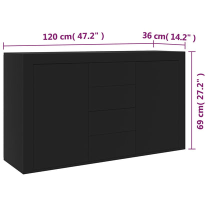 Skänk Svart 120x36x69 cm