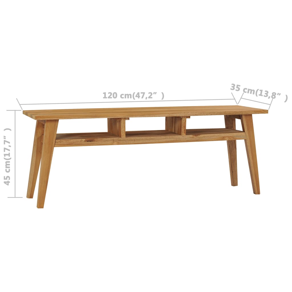 TV-Möbel Trä TV-Bänk 120x35x45 cm massivt teakträ