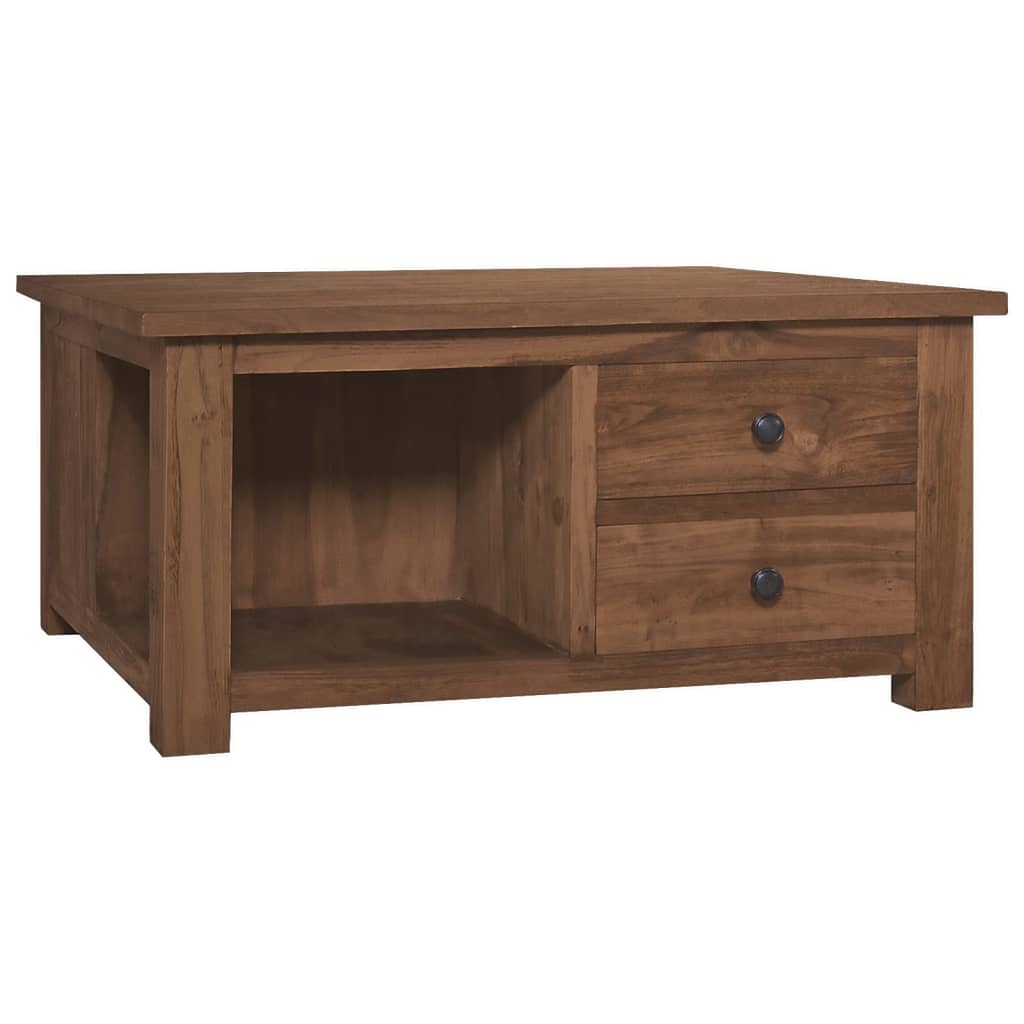 Soffbord 68x68x33 cm massiv teak