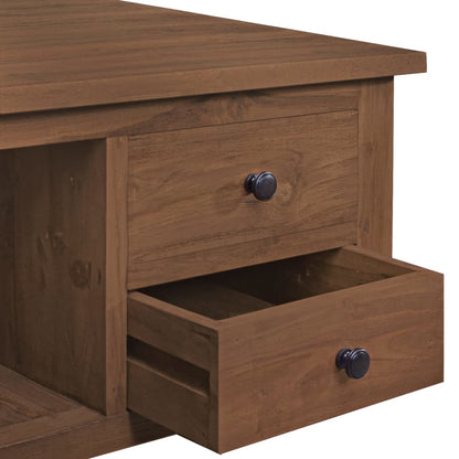 Soffbord 68x68x33 cm massiv teak