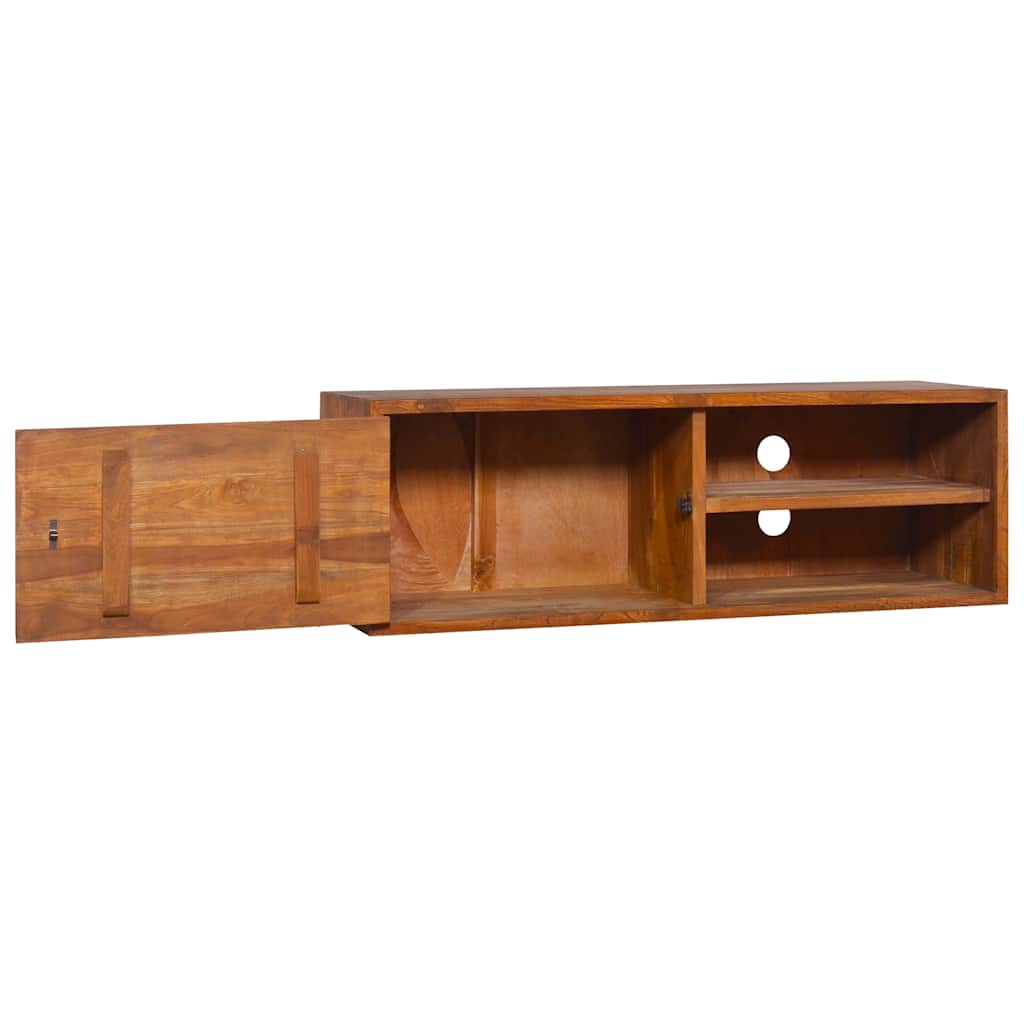 TV-Möbel Trä Väggmonterad TV-Bänk 90x30x30 cm massiv teak