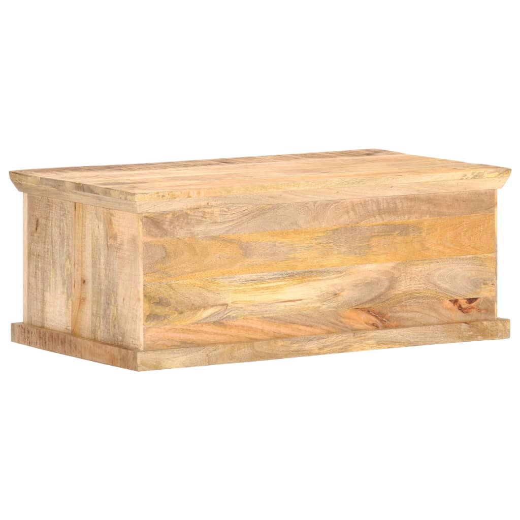 Soffbord Trä 90x50x35 cm massivt mangoträ och naturlig rotting
