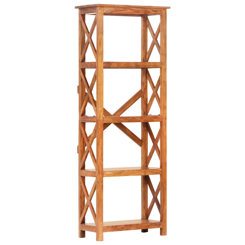 Bokhylla Trä 60x30x160 cm massivt akaciaträ honungsfinish