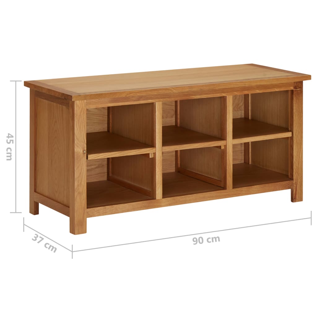 Skoställ Brun Ek Skohylla 90x37x45 cm massiv ek