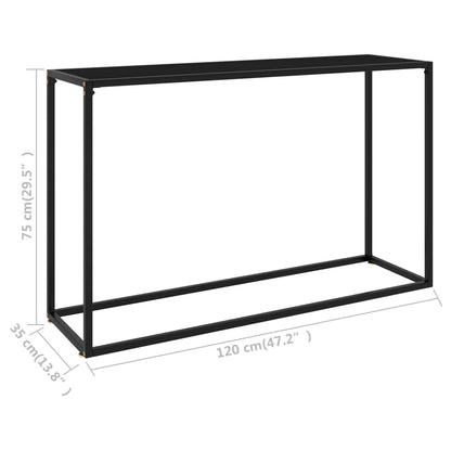 Avlastningsbord Konsollbord Svart 120x35x75 cm härdat glas