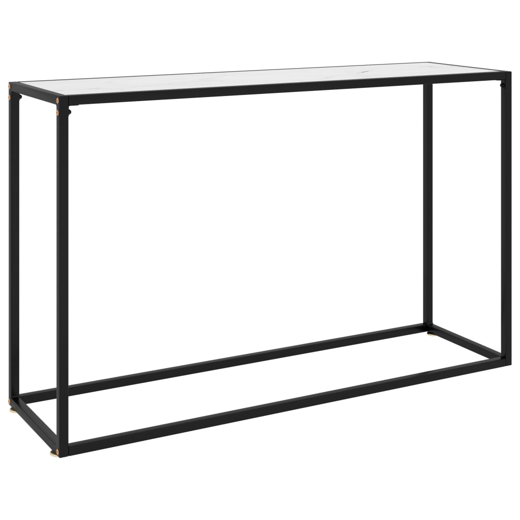 Avlastningsbord Konsollbord Vit 120x35x75 cm härdat glas