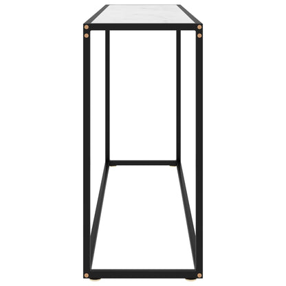 Avlastningsbord Konsollbord Vit 120x35x75 cm härdat glas