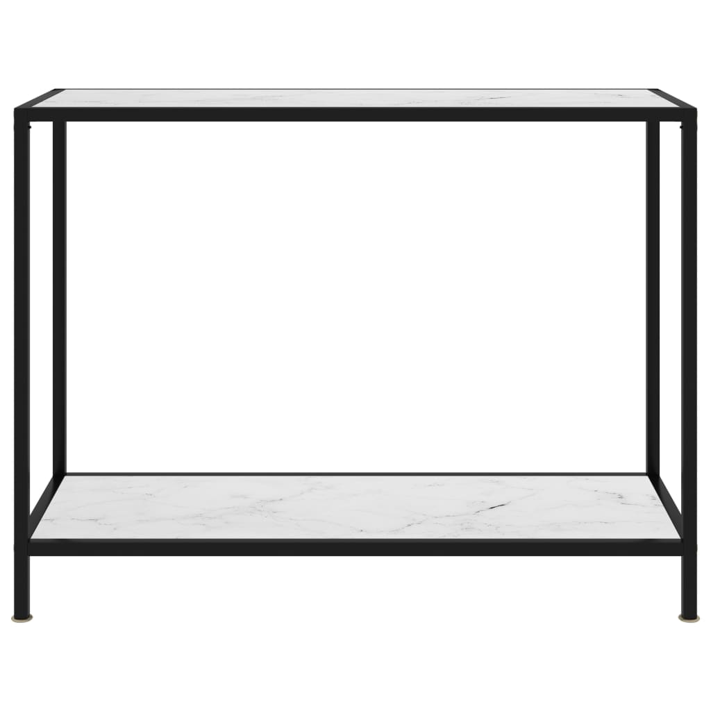 Avlastningsbord Konsollbord Vit 100x35x75 cm härdat glas
