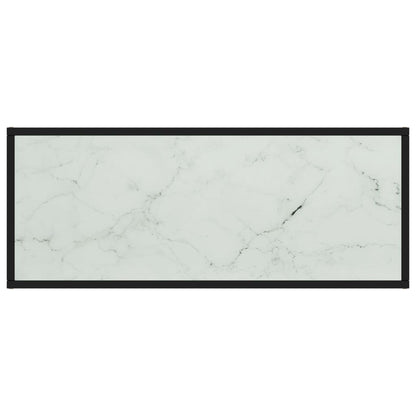 TV-Möbel Svart TV-Bänk med Vit marmor glas 100x40x40 cm