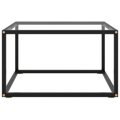 Soffbord svart med härdat glas 60x60x35 cm