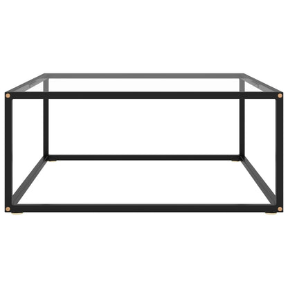 Soffbord Svart med härdat glas 80x80x35 cm
