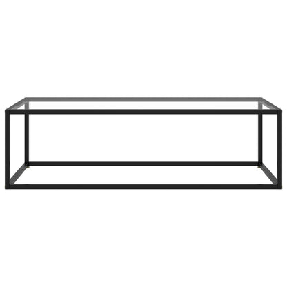 Soffbord Svart med härdat glas 120x50x35 cm
