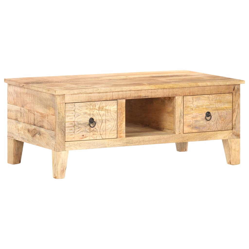 Soffbord Trä 100x55x40 cm grovt mangoträ