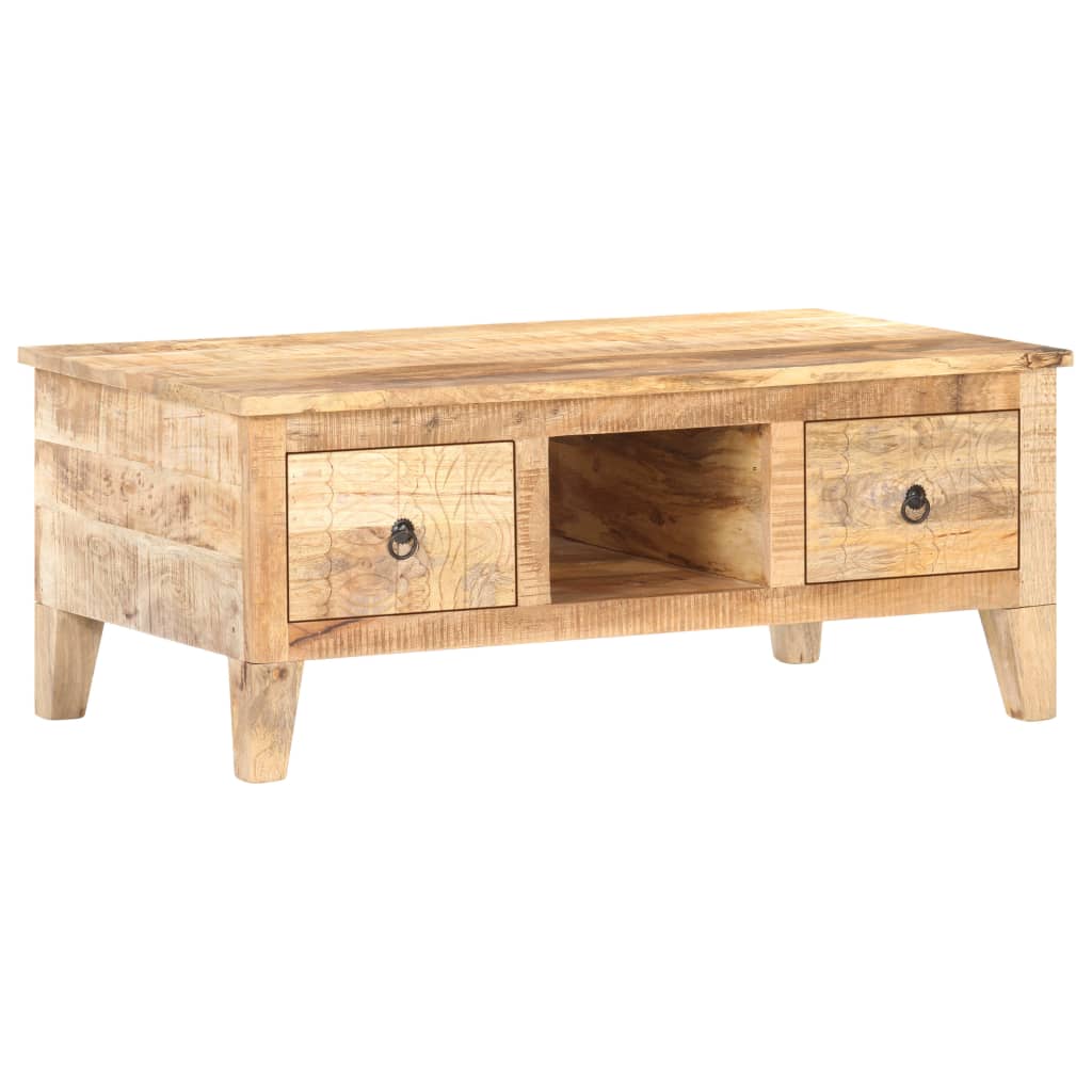 Soffbord Trä 100x55x40 cm grovt mangoträ