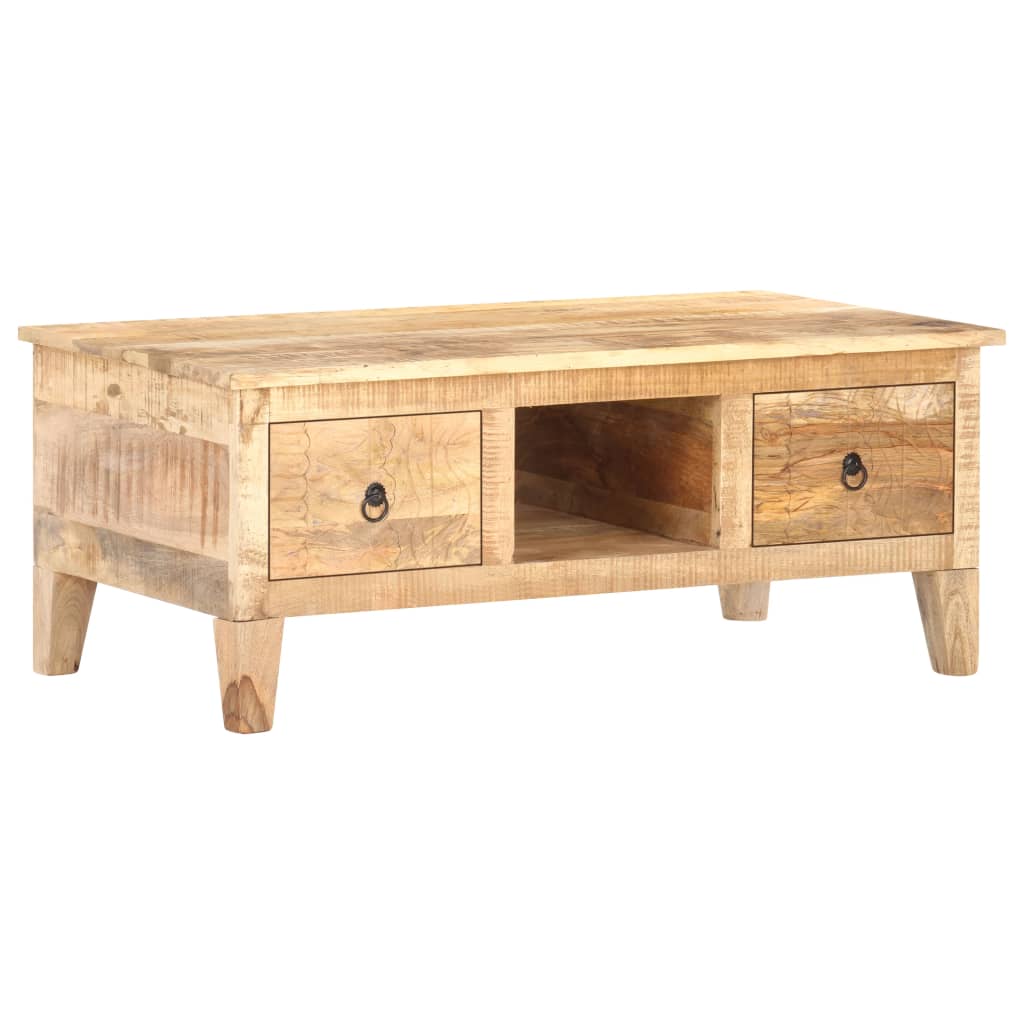 Soffbord Trä 100x55x40 cm grovt mangoträ