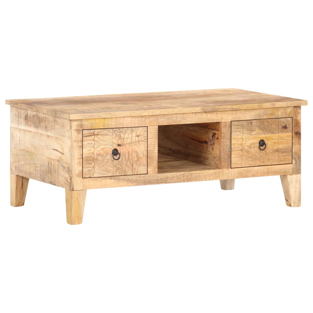 Soffbord Trä 100x55x40 cm grovt mangoträ